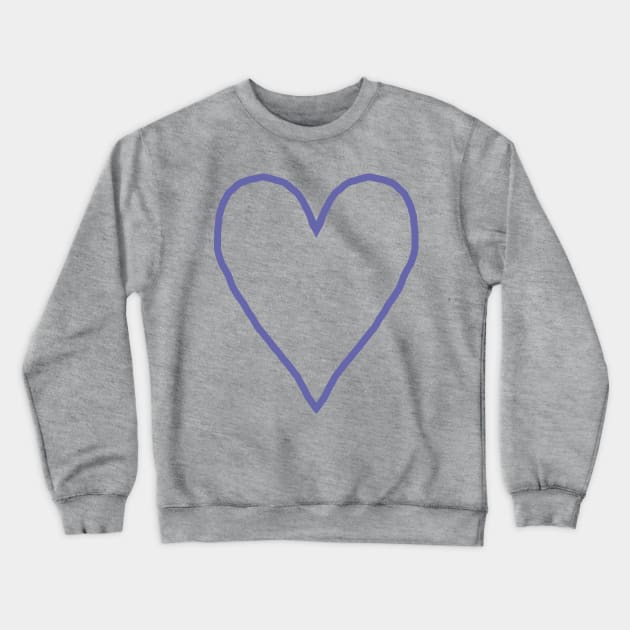 Very Peri Periwinkle Blue Heart Line Art Color of the Year 2022 Crewneck Sweatshirt by ellenhenryart